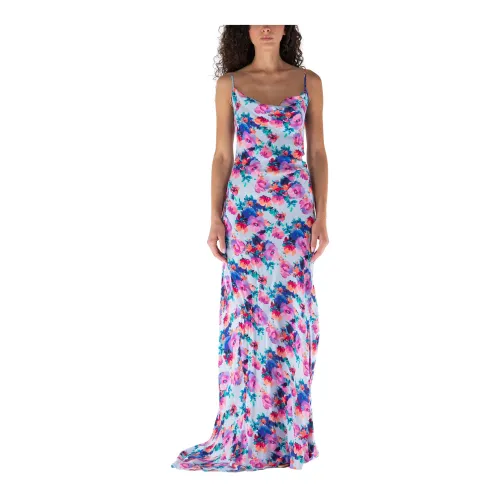 Mar De Margaritas , Floral Print Midi Dress ,Multicolor female, Sizes: