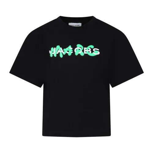 Marc Jacobs , Black Graffiti Logo T-Shirt ,Black unisex, Sizes: