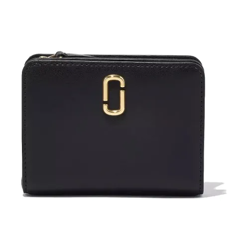 Marc Jacobs , Black Leather Wallet with Card Slots and Coin Pouch ,Black female, Sizes: ONE SIZE