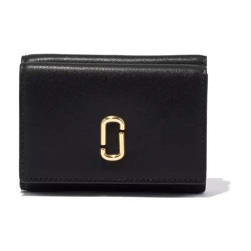 Marc Jacobs , Black Leather Wallet with Snap Closure ,Black female, Sizes: ONE SIZE