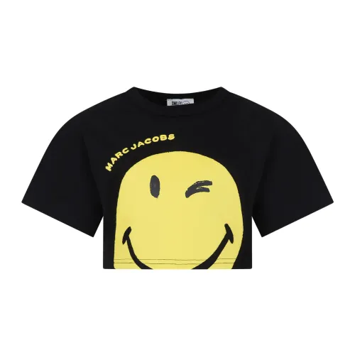 Marc Jacobs , Black Smiley Logo T-Shirt ,Black unisex, Sizes: