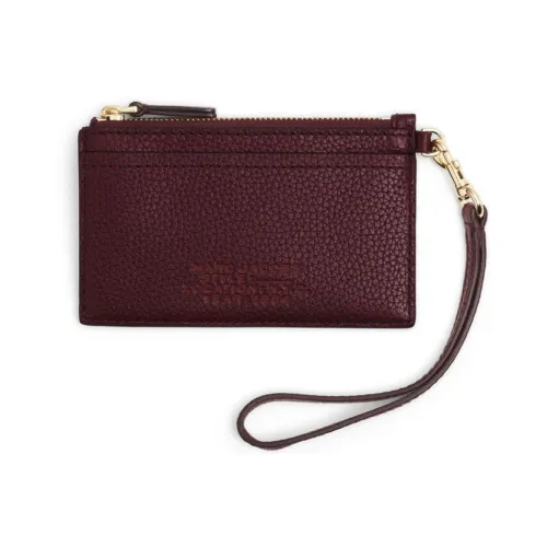 Marc Jacobs , Burgundy Leather Card Holder with Logo ,Red female, Sizes: ONE SIZE