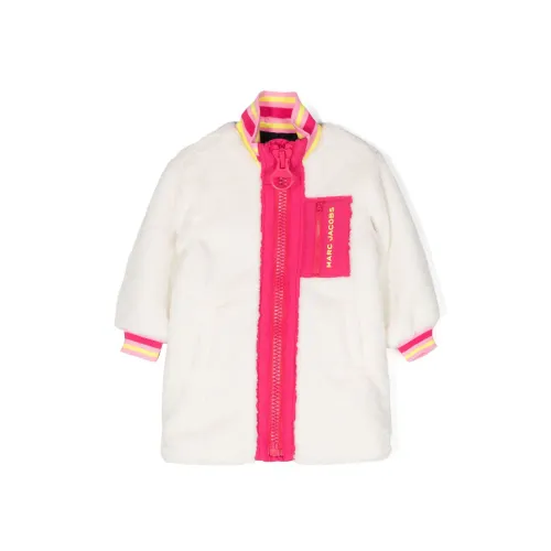 Marc Jacobs , Faux-Fur Coat with Logo Print ,White female, Sizes: