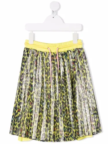 Marc Jacobs Kids leopard-print pleated skirt - Yellow