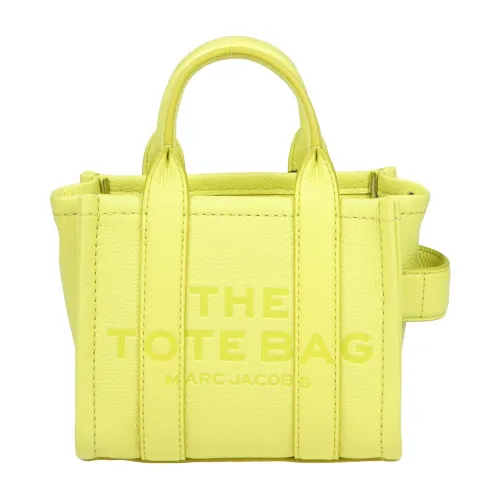 Marc Jacobs , Lemon Leather Handbag with Logo ,Yellow female, Sizes: ONE SIZE