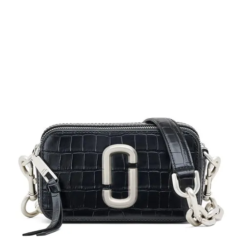 MARC JACOBS The Snapshot Croc Chain Leather Camera Bag - Black
