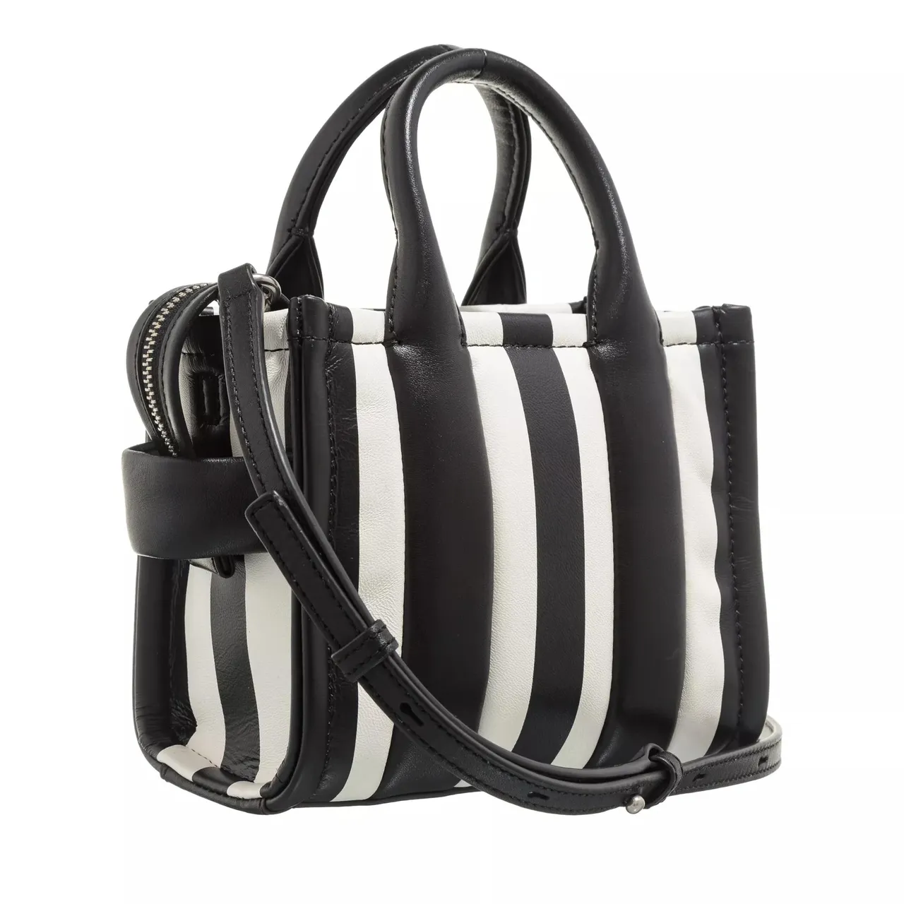 Marc Jacobs Tote Bags - Vertical Stripe Leather Tote Bag - black - Tote Bags for ladies