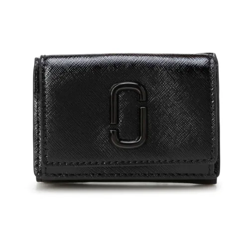 Marc Jacobs , Trifold Mini Wallet with Logo Plaque ,Black female, Sizes: ONE SIZE