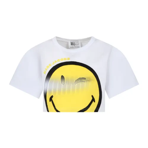 Marc Jacobs , White Smiley Logo T-Shirt ,White unisex, Sizes:
