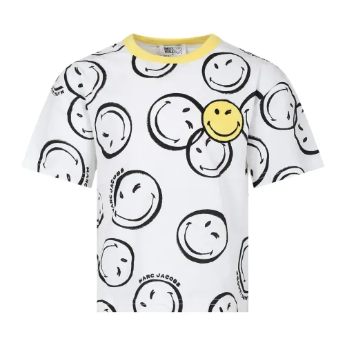 Marc Jacobs , White Smiley Print T-Shirt ,White unisex, Sizes: