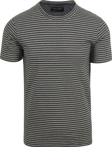 Marc O'Polo T-Shirt Linen Stripes Blue