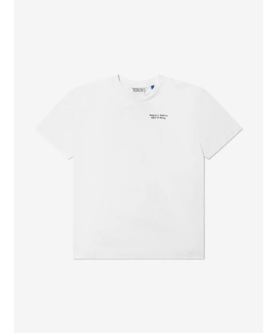 Marcelo Burlon Boys Cotton Short Sleeve Logo T-Shirt - White