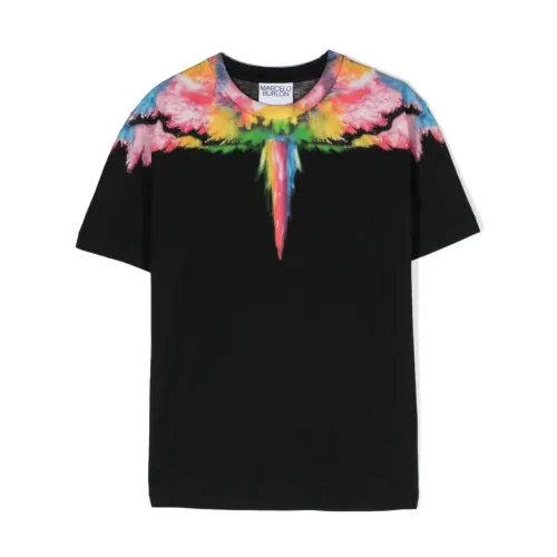 Marcelo Burlon , Colordust Wings Regular T-Shirt ,Black male, Sizes: