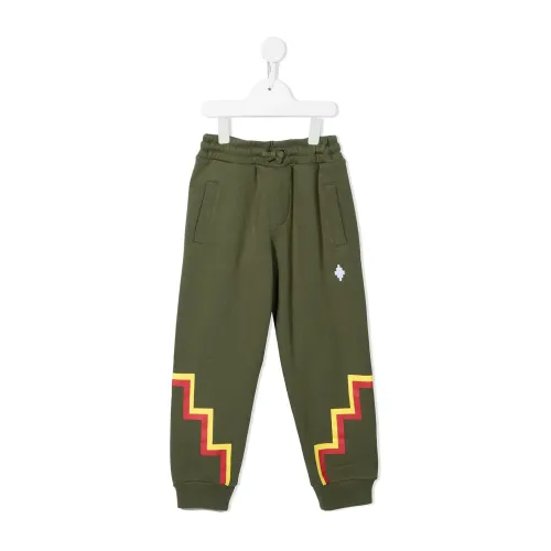 Marcelo Burlon , Green Geometric Print Sweatpants ,Green male, Sizes: