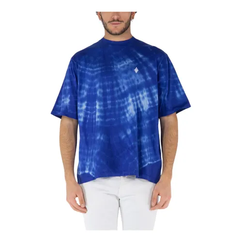 Marcelo Burlon , Soundwaves Over T-Shirt ,Blue male, Sizes:
