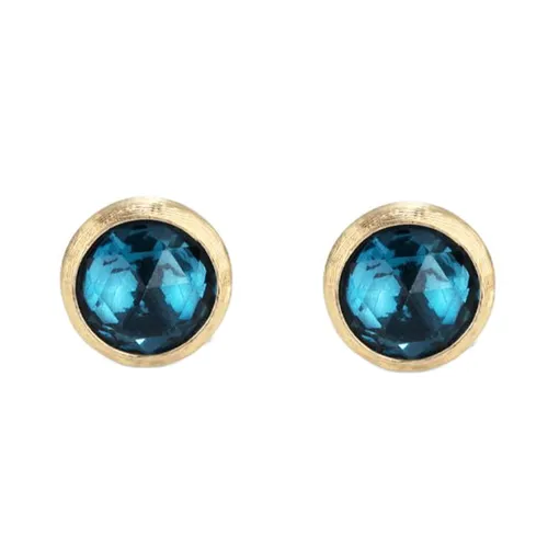 Marco Bicego Jaipur 18ct Yellow Gold London Blue Topaz Stud Earrings - Option1 Value Yellow Gold