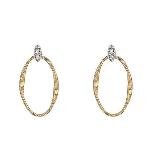 Marco Bicego Marrakech Onde 18ct Yellow Gold Diamond Stud Earrings