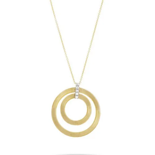 Marco Bicego Masai 18ct Yellow Gold 0.15ct Diamond Double Round Necklace - Yellow Gold