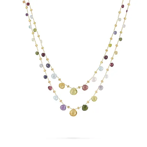 Marco Bicego Paradise 18ct Yellow Gold Mixed Stone Necklace - Yellow Gold