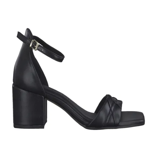 Marco Tozzi , black elegant part-open sandals ,Black female, Sizes: