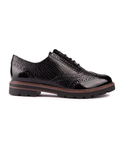 Marco Tozzi Womens Patent Trim Shoes - Black
