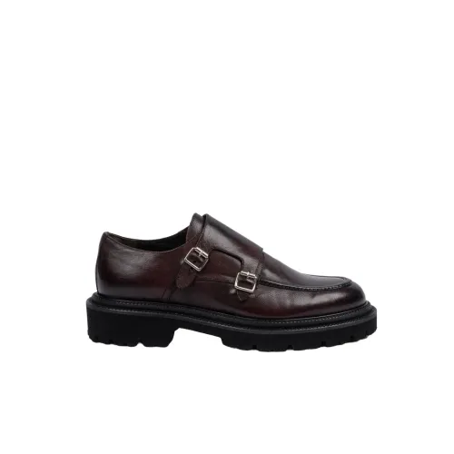 Marechiaro 1962 , Double Buckle Shoe in Aged Moro Leather ,Brown male, Sizes: