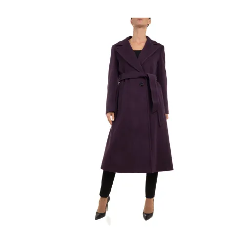 Marella , Classic Wool Coat ,Purple female, Sizes: