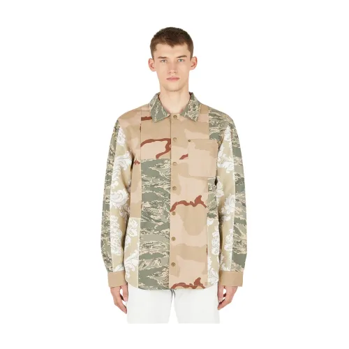 Marine Serre , Desert Damask Over Shirt ,Beige male, Sizes: