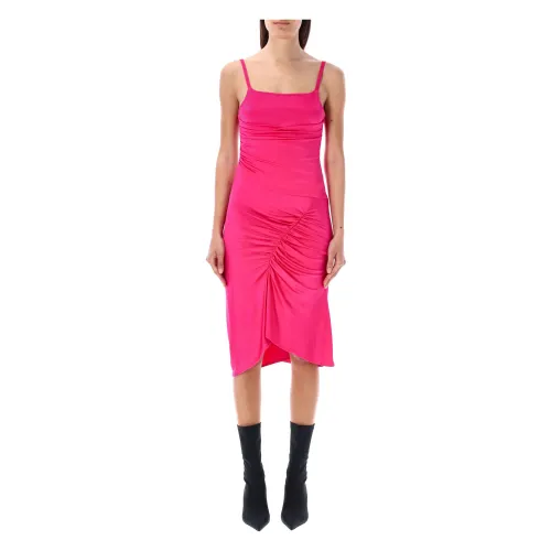 Marine Serre , Fucsia Draped Moon Jersey Dress ,Pink female, Sizes: