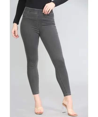 Marks & Spencer and Womens High Waisted Jeggings Grey Cotton