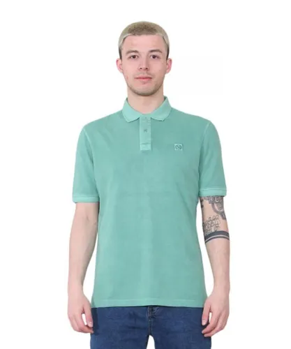 Marks & Spencer M&S Mens SS Polo Shirt in Green Cotton