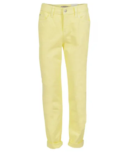 Marks & Spencer Womens Girlfriend Cropped Roll Hem Jeans - Yellow Cotton