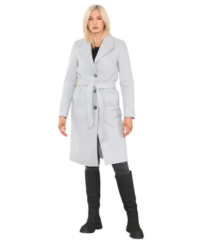 Marks & Spencer Womens M&S COLLECTION Herringbone Belted Tailored Coat in Grey