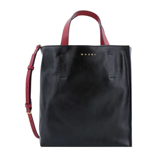 Marni , Bicolor Leather Handbag ,Black female, Sizes: ONE SIZE