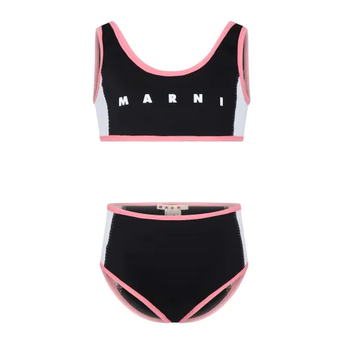 Marni , Black Bikini with Pink Profiles ,Black female, Sizes: