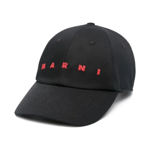 Marni , Black Cotton Gabardine Hats ,Black male, Sizes: