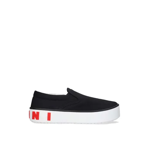 Marni , Black Logo Slip-on Sneakers ,Black male, Sizes: