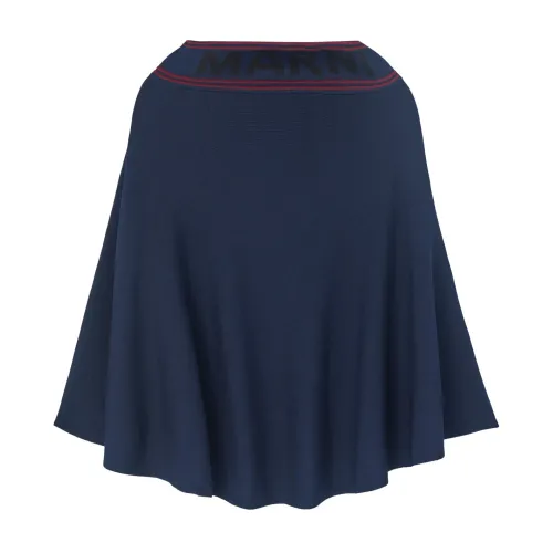 Marni , Blue Skirt with Bordeaux Details ,Blue female, Sizes: