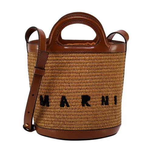 Marni , Brown Leather Bucket Bag Backpack ,Brown female, Sizes: ONE SIZE
