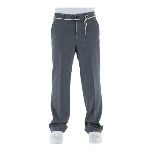 Marni , Chino Wool Pants with Drawstring ,Gray male, Sizes: