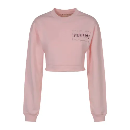 Marni , Cozy Cotton Knit Sweatshirt ,Pink female, Sizes: