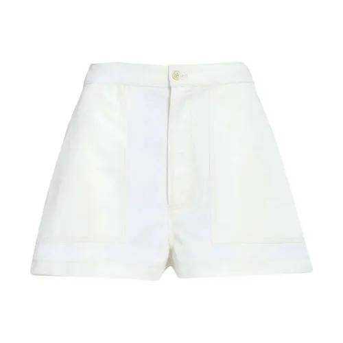 Marni , Embroidered High-Waist Shorts ,White female, Sizes: