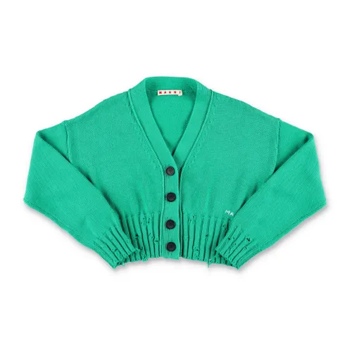 Marni , Girls Clothing Knitwear Green Ss24 ,Green female, Sizes: