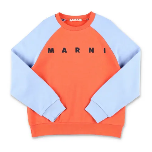 Marni , Girls Clothing Knitwear Orange/blue Aw23 ,Orange female, Sizes: