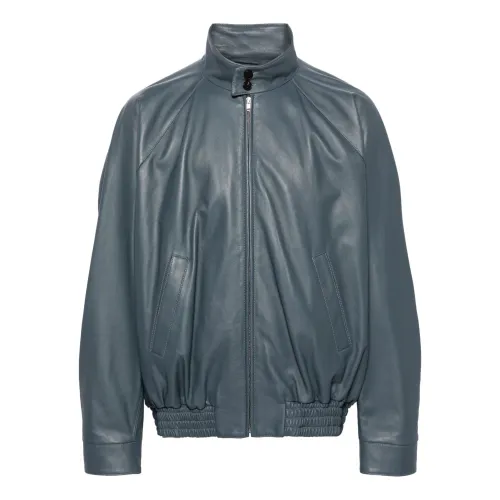 Marni , Leather Jacket ,Gray male, Sizes:
