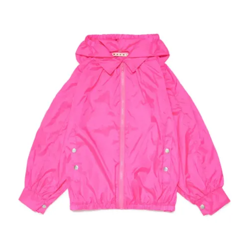 Marni , Lightweight Waterproof Nylon Jacket ,Pink female, Sizes: