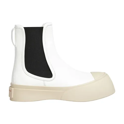 Marni , Pablo Beatle Boots in Nappa Leather ,White female, Sizes: