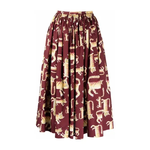 Marni , Pleated Midi Skirt ,Multicolor female, Sizes: