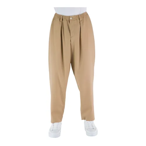 Marni , Sophisticated Wool Cropped Trousers ,Brown male, Sizes: