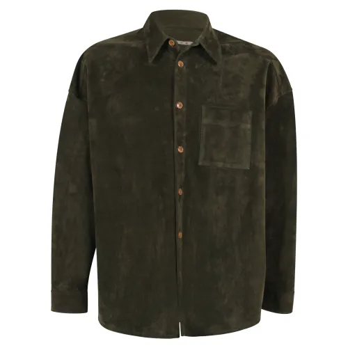 Marni , Suede Jacket with Embossed Patch ,Green male, Sizes: